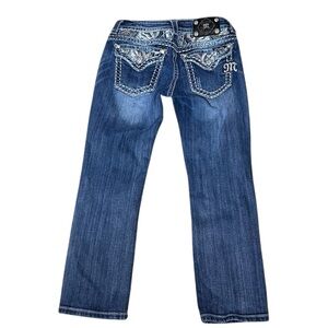 Miss Me Embellished Cuffed Capri Jeans Size 28